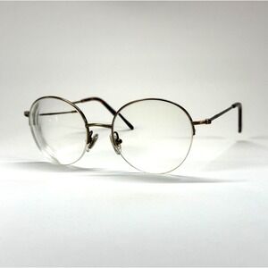EYEBUYDIRECT Albee‎ C1 Eyeglasses Frame Only 51-19-140 Bronze Round Half Rim